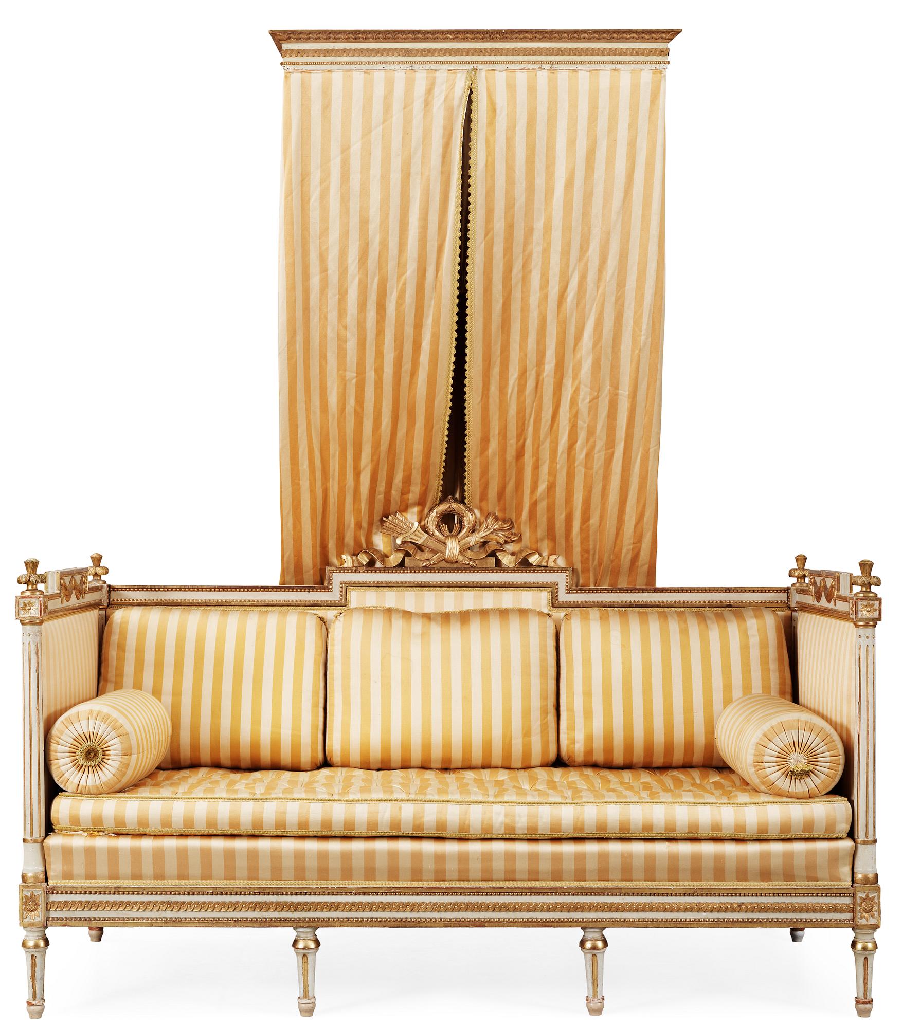 SÄNG OCH SÄNGHIMMEL. Gustaviansk, 1700-slut.