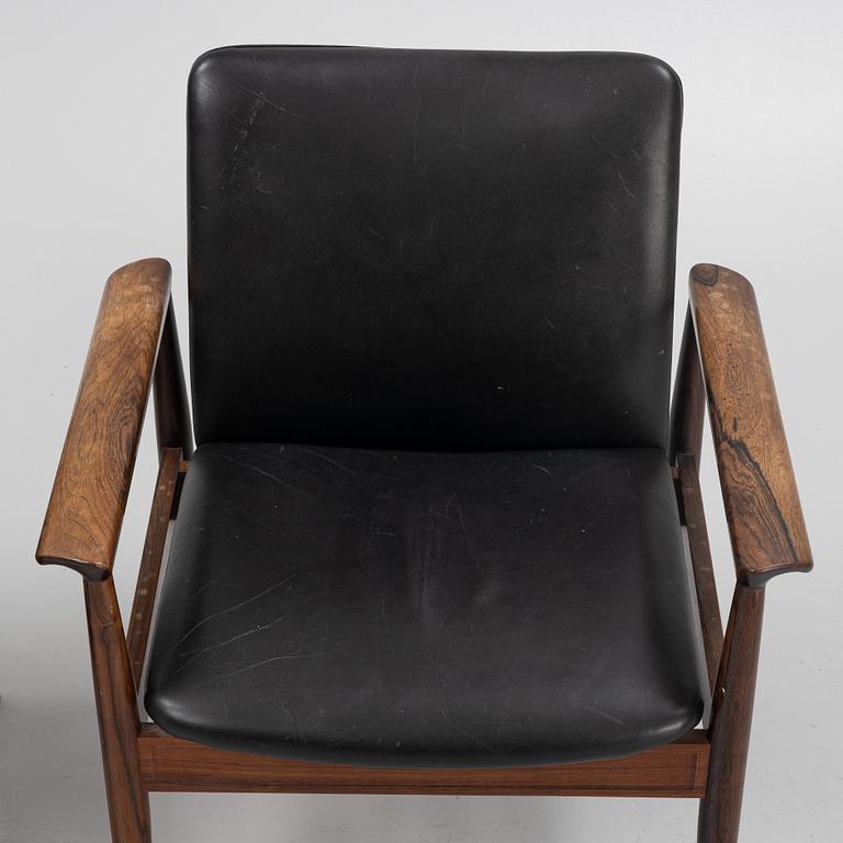 Finn Juhl, three 'Diplomat' armchairs, France & Son, Denmark, 1960's.