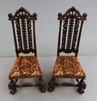 STOLAR, 2 st, barockstil, 1900-talets första hälft.