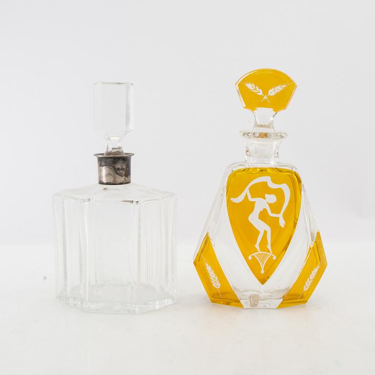 Drink set with ice bucket, cooler, glasses, etc. first half/mid 20th century.