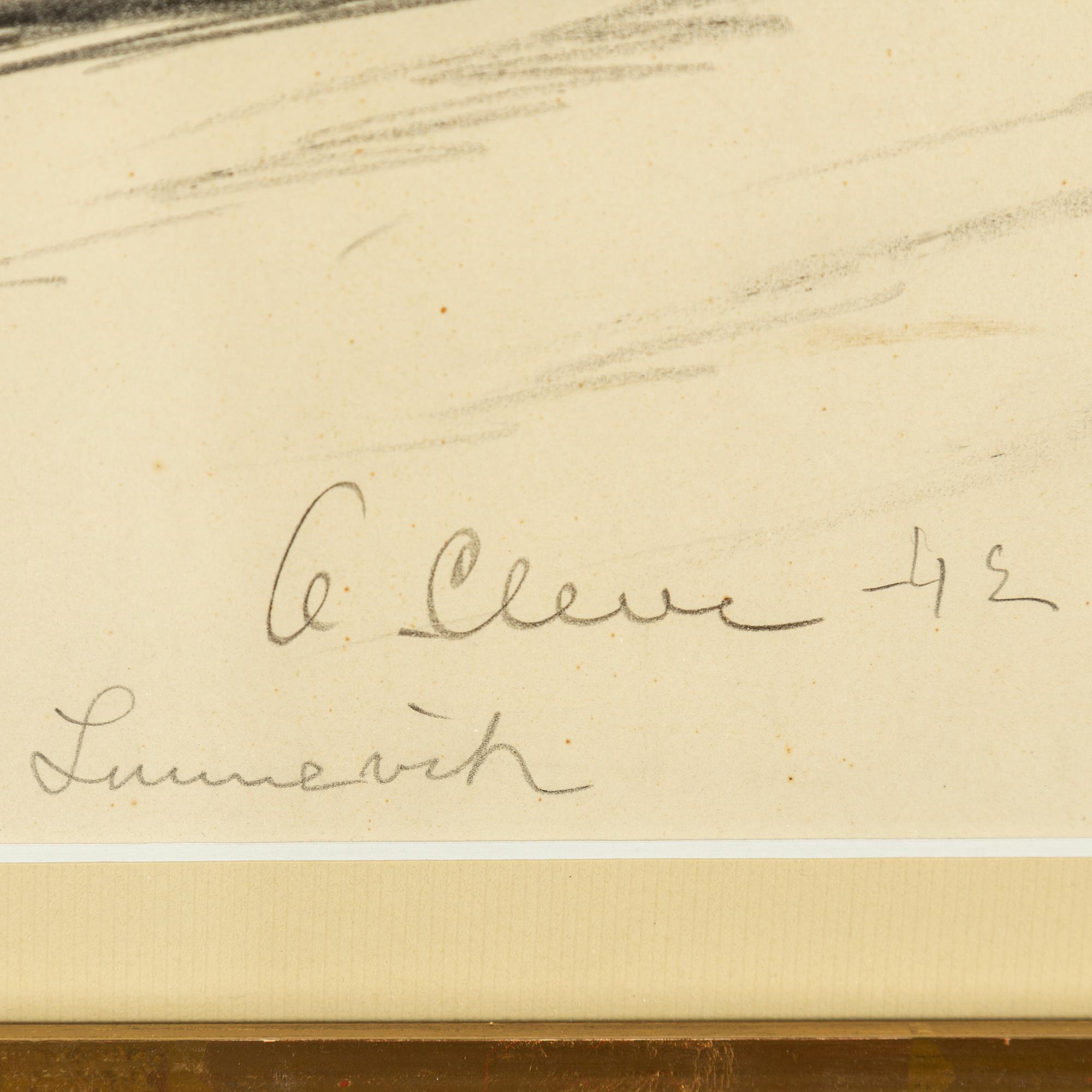 AGNES CLEVE, blyerts. Signerad a cleve och daterad -42.