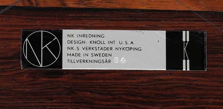 FLORENCE KNOLL 
Bord, Knoll International, licenstillverkat av NK verkstäder, Nyköping 1964.
