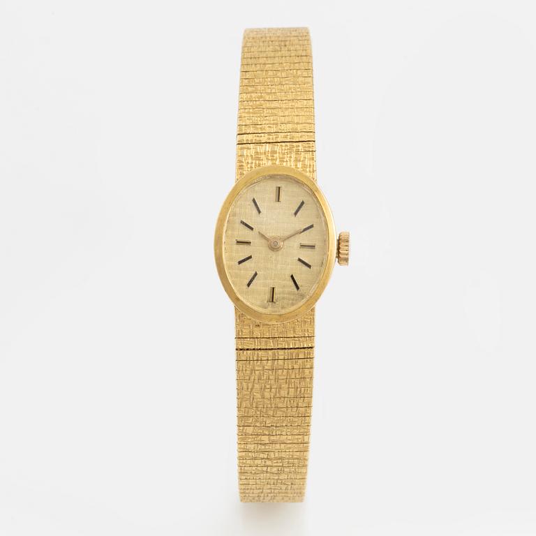 Wristwatch, 18K gold, approximately 16.5 mm.