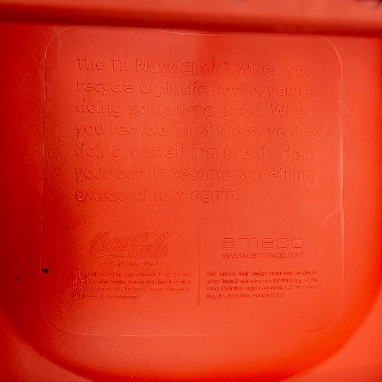 Stolar, 7 st, "111 Navy Chair", Emeco & Coca-Cola. USA 2000-tal.