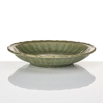 A celadon dish, Ming dynasty (1368-1644).