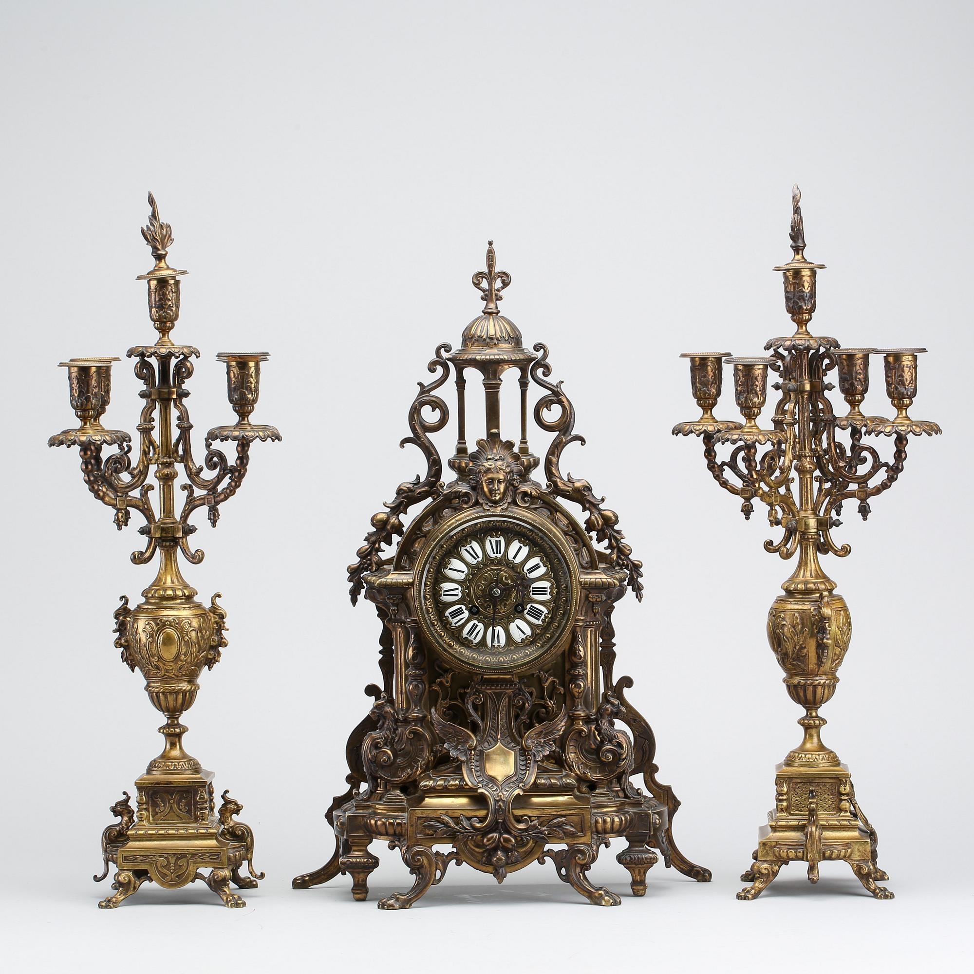 MANTEL PIECE, 2 PCS, early 20th century,