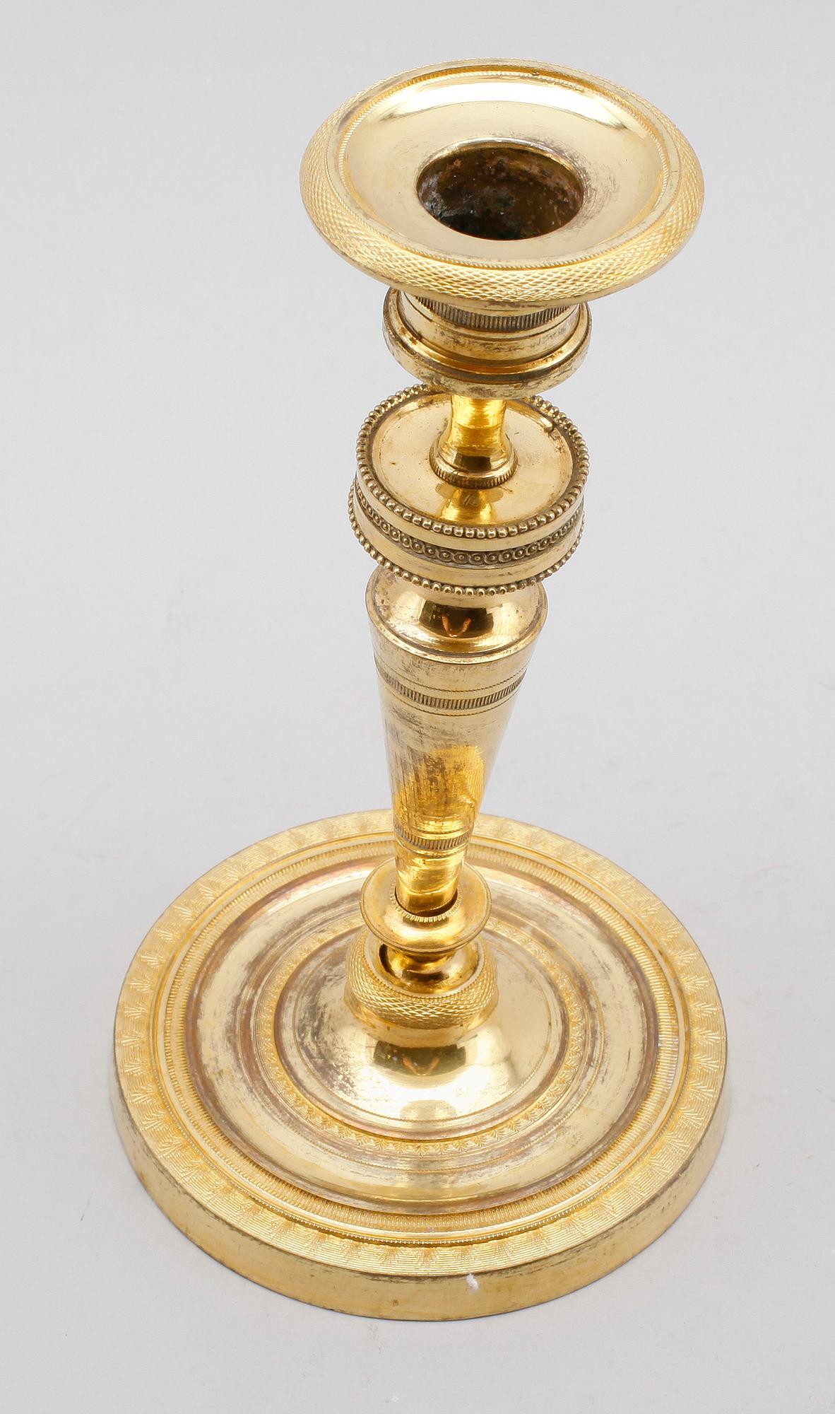 LJUSSTAKE, förgylld brons, 1700-talets andra hälft.