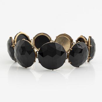 Garniture, mourning jewelry, 4 pieces, late 19th century.