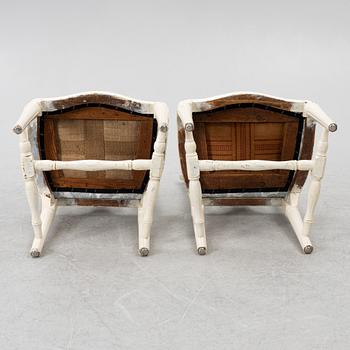 A pair of Gustavian chairs, end of the 178th century,