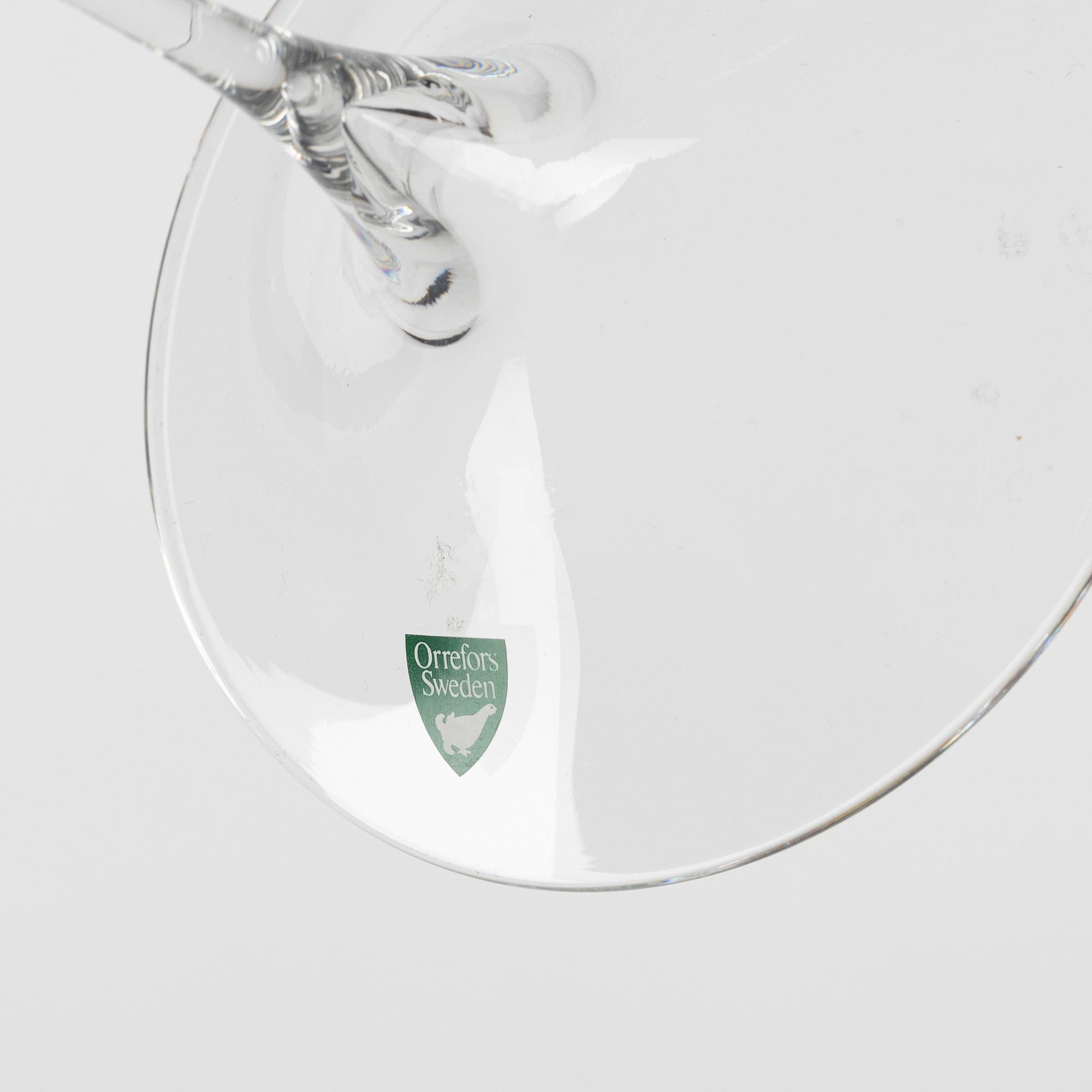 Nils Landberg, ljusstakar, 5 st, glas, Orrefors.