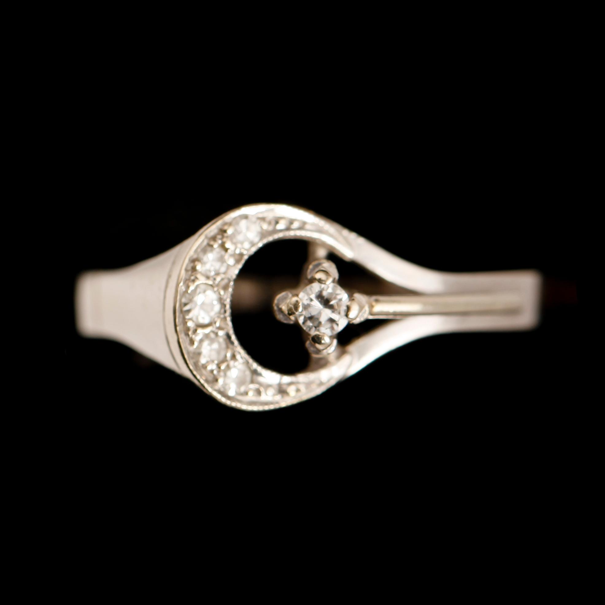 RING, 18 k vitguld, briljantslipade diamanter.