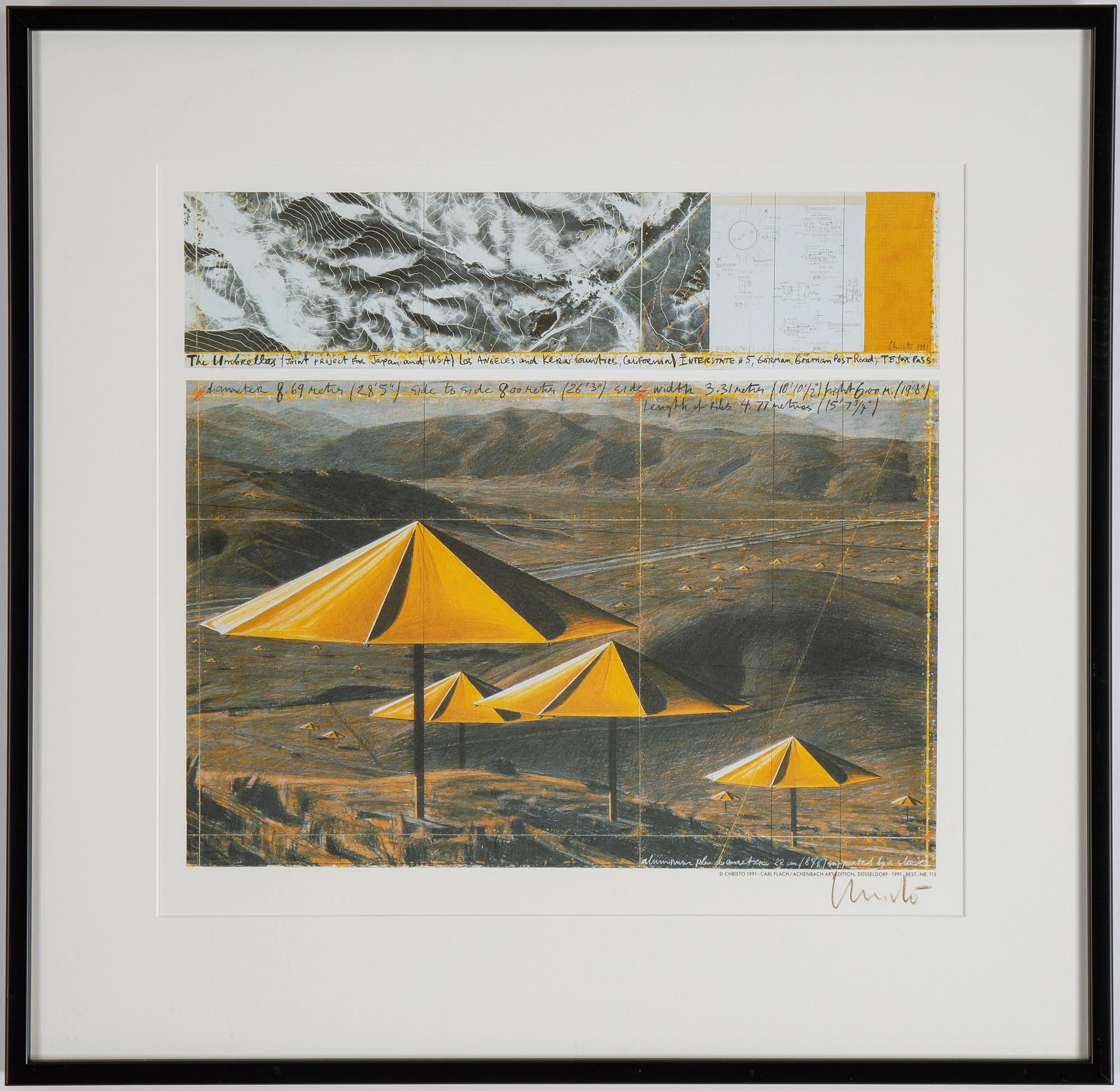 Christo & Jeanne-Claude, offset in colours, diptyk, 1991, signed.