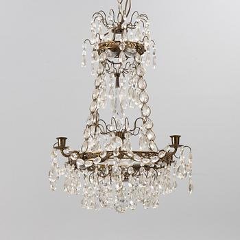 A Gustavian style chandelier, first half of the 20th century.
