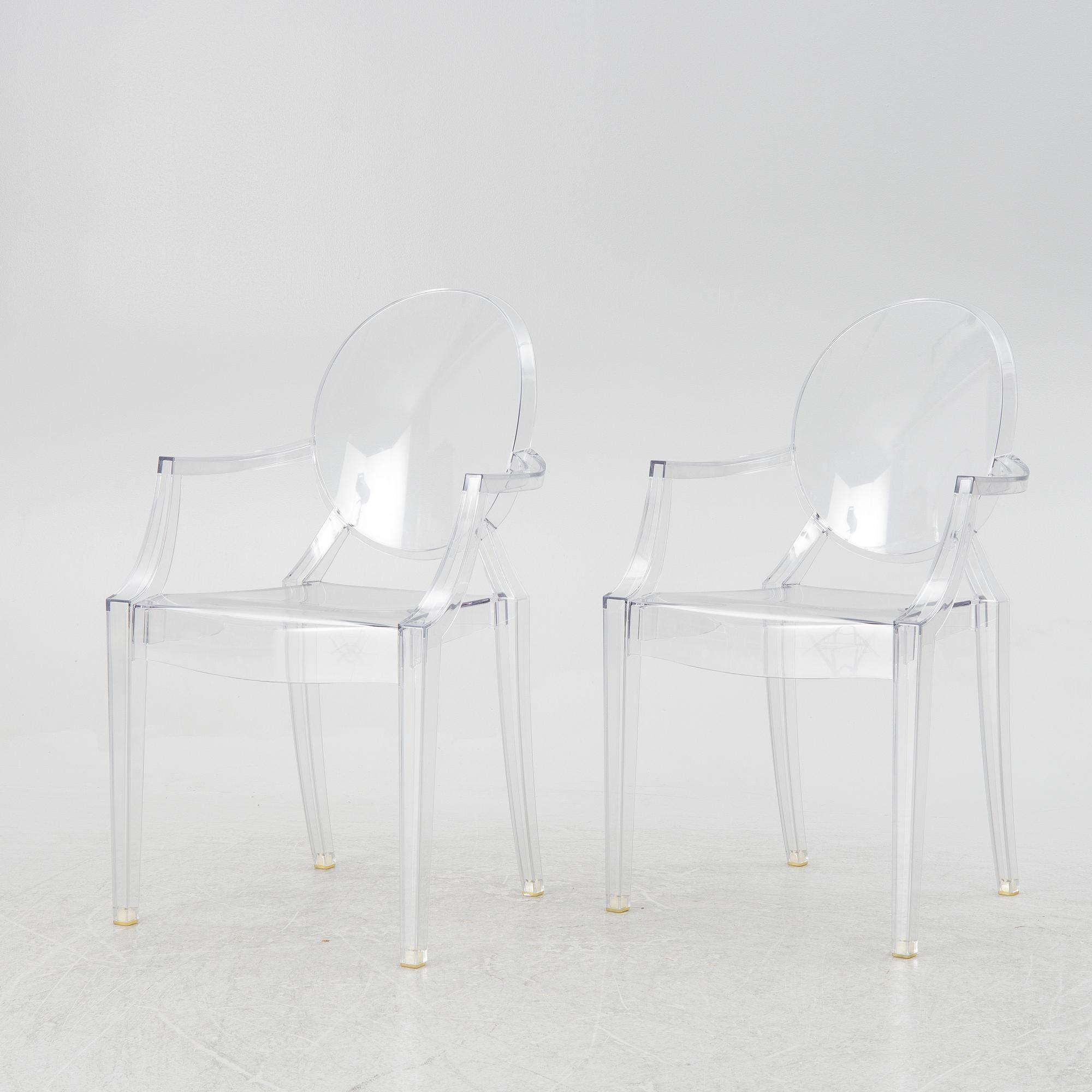 Philippe Starck, a pair of "Louis Ghost" armchairs, Kartell.