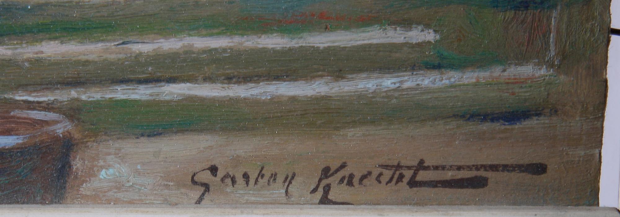 KNECHT, GASTON. Olja på pannå. Sign.