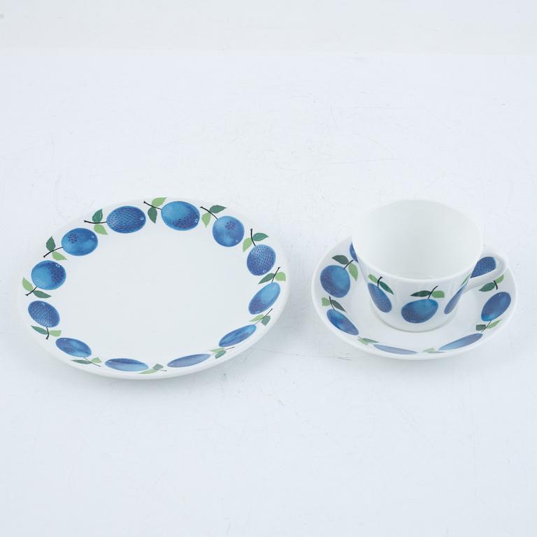 Stig Lindberg, coffee set, 25 pieces, bone china, "Prunus", Gustavsberg.