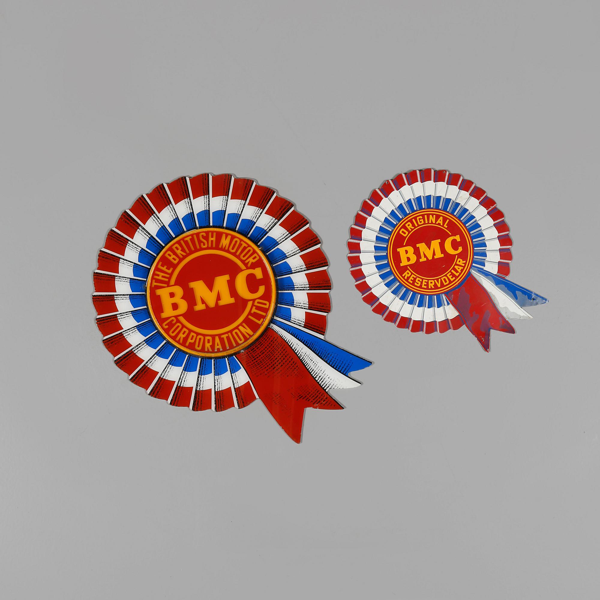 REKLAMSKYLTAR, ett par, litograferad plåt samt plast, 1900-talets andra hälft.