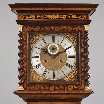 An English late 17th century longcase clock, dial signed "Daniel Le Count London".