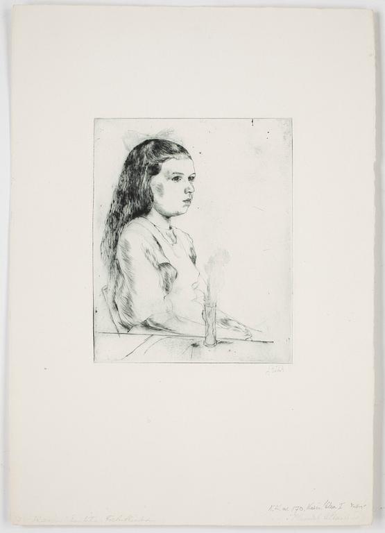 AXEL FRIDELL, torrnål, Falun 1922, signerad.