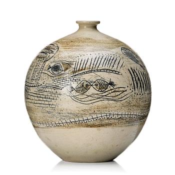 Anders Bruno Liljefors, a large stoneware vase, Gustavsberg studio, Sweden early 1950s.