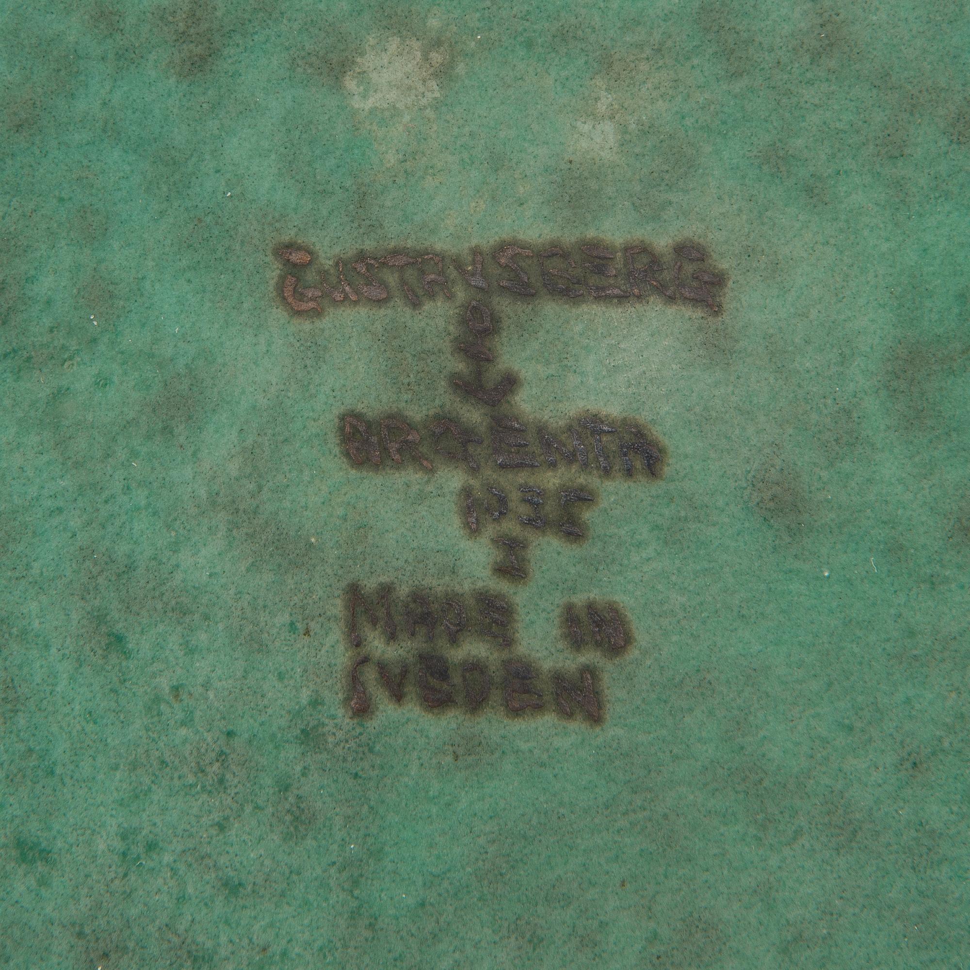 A stoneware dish of the Argenta-series for Gustavsberg, Sweden.