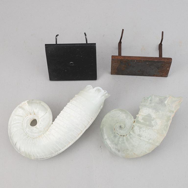 Two glass shells by Claes Uvesten, signed and one dated 1996.