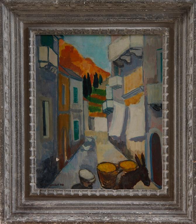 BLOMQUIST, BENGT, olja på duk, sign och dat "48".