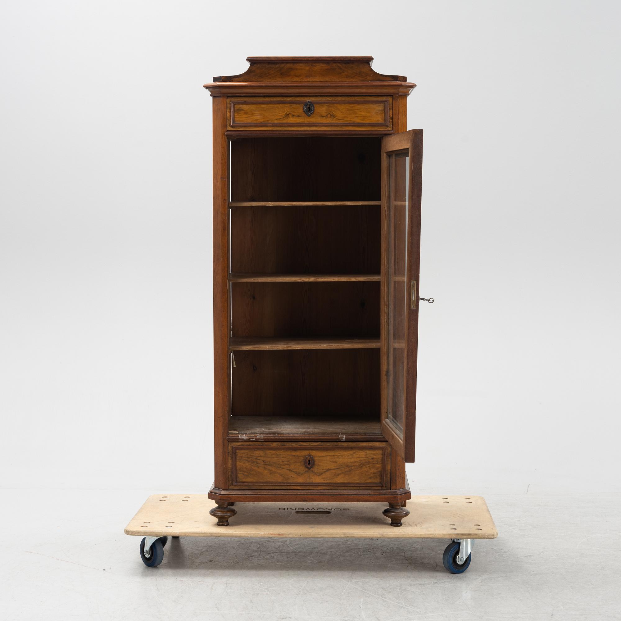 A walnut veneered cabinet, second half of the 19th Century.