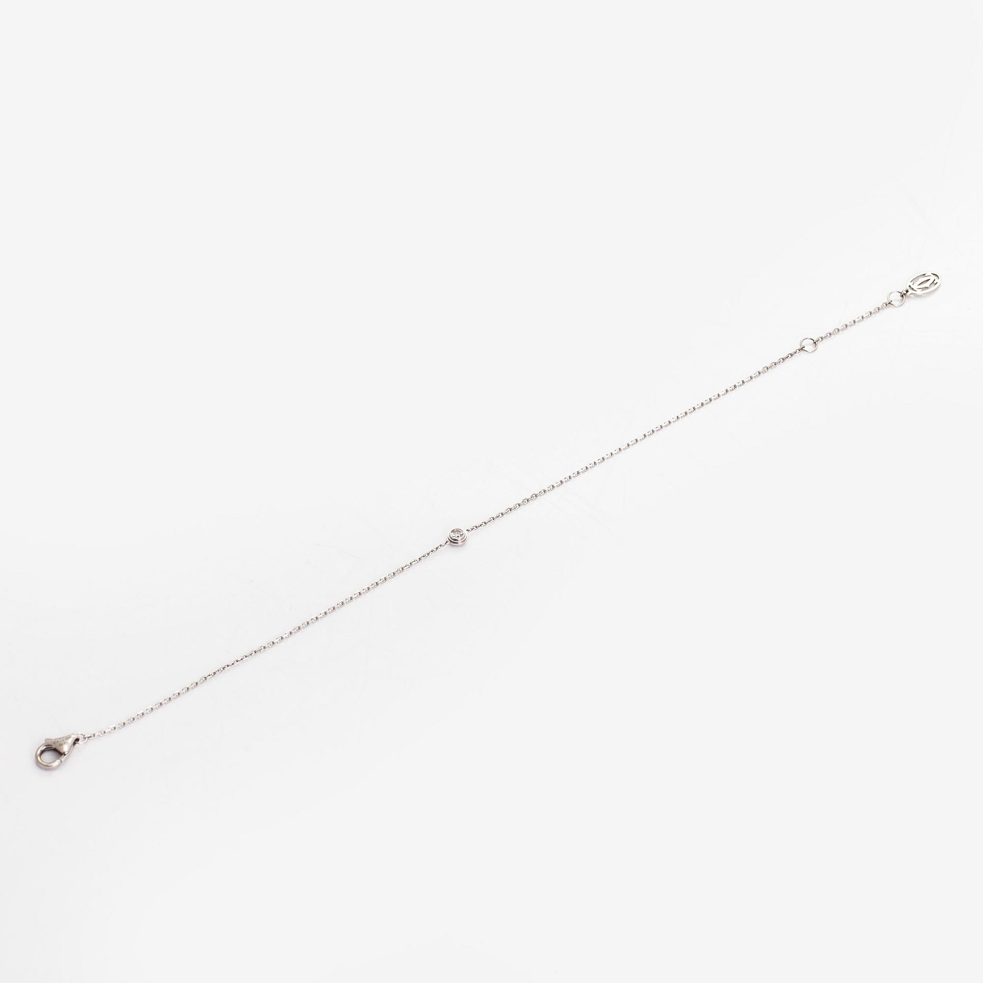 Cartier, an 18K white gold 'd'Amour' bracelet with a diamond, ca. 0.04 ct.