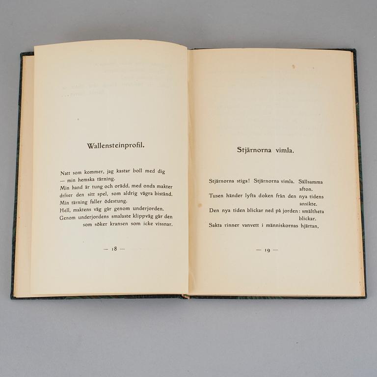 EDITH SÖDERGRAN, 2 volymer, 1:a upplagor, Framtidens skugga, Helsingfors 1920 resp Septemberlyran, Helsingfors 1918.