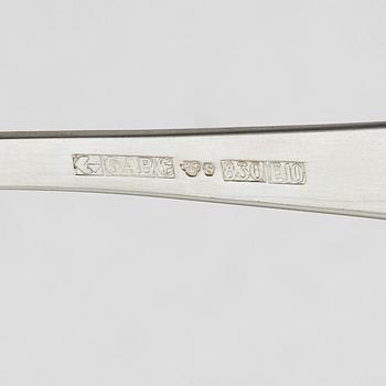 Jacob Ängman, Bestickuppsättning, 75 delar, silver, "Rosenholm", GAB, Eskilstuna, bl a 1978.
