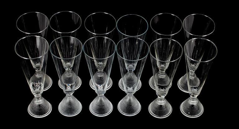 CHAMPAGNEGLAS, 12 kpl, "Briljant", Tapio Wirkkala, Iittala.