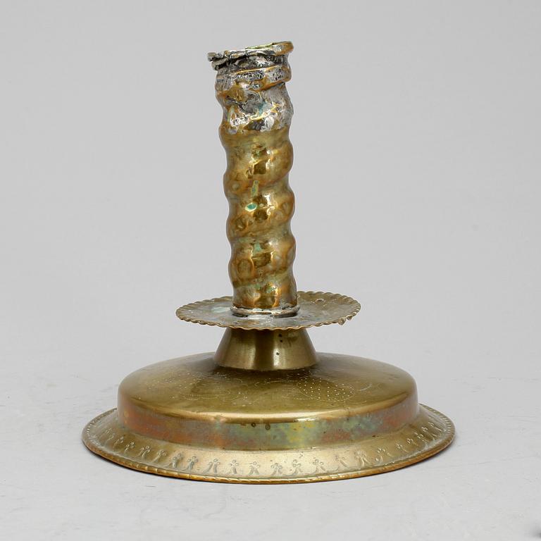 LJUSSTAKE, mässing, barock, 1700-tal.