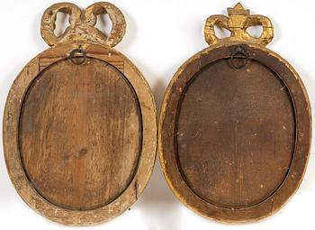 A matched pair of Gustavian mirrors by Johan Åkerblad Stockholm, (1758-1799).