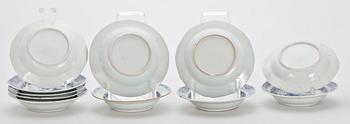 BÄRTALLRIKAR, 4+2+2+2 st, porslin. Kina, Qianlong, 1700-tal.
