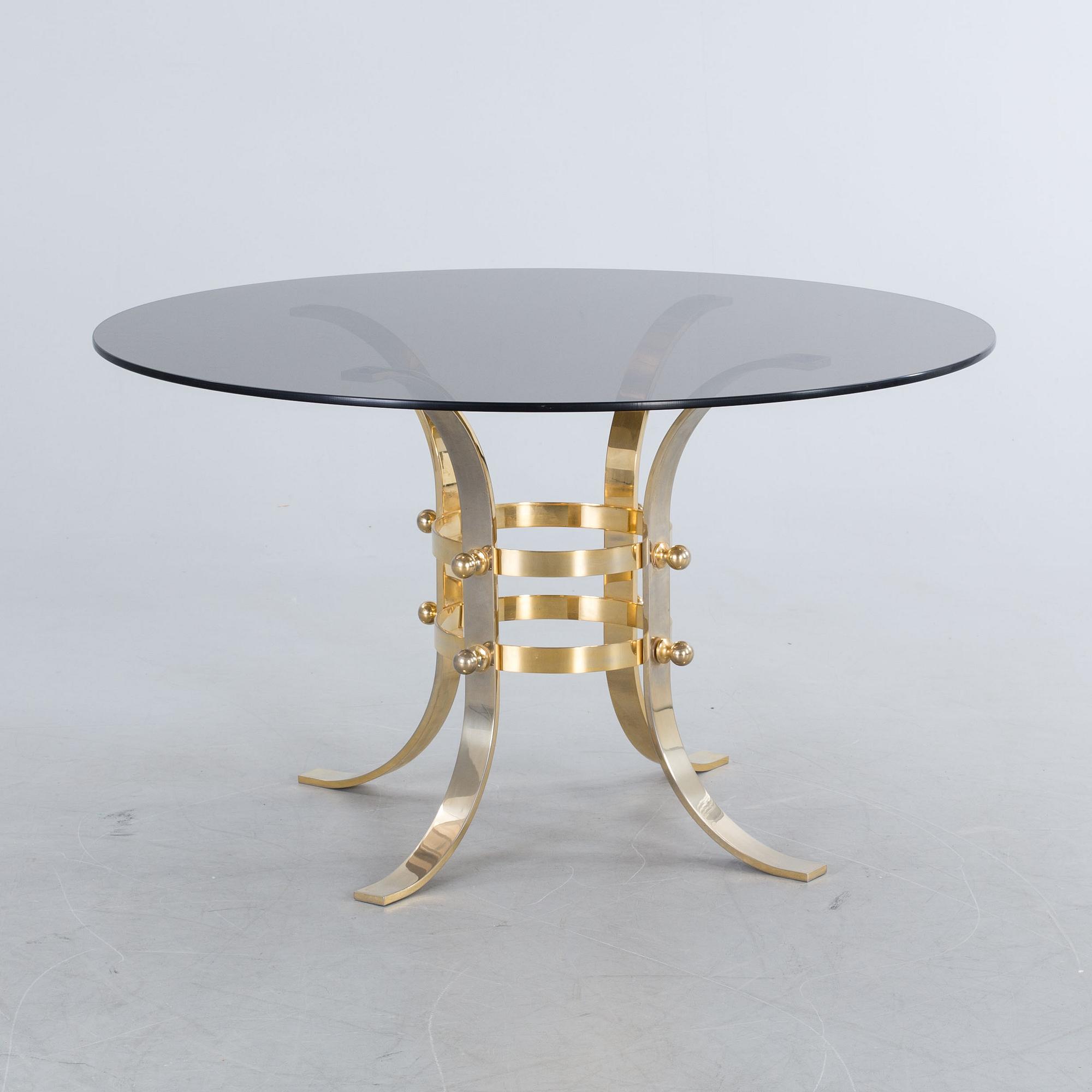 MATBORD, glas och mässing, 1900-talets andra hälft.