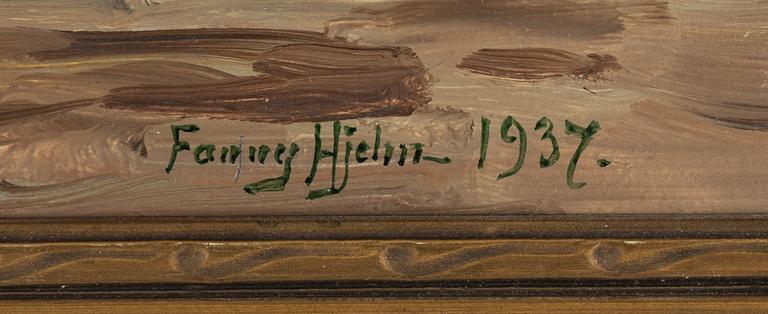 Fanny Hjelm, olja på pappannå, signerad och daterad 1937.
