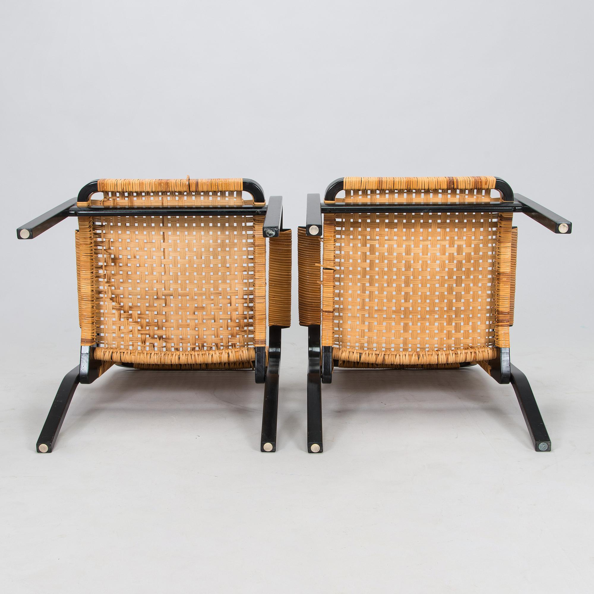 Alvar Aalto, nojatuoleja, 6 kpl, malli 45, Artek 1970-luku.