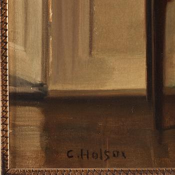 Carl Holsoe, Interior with woman and cello.