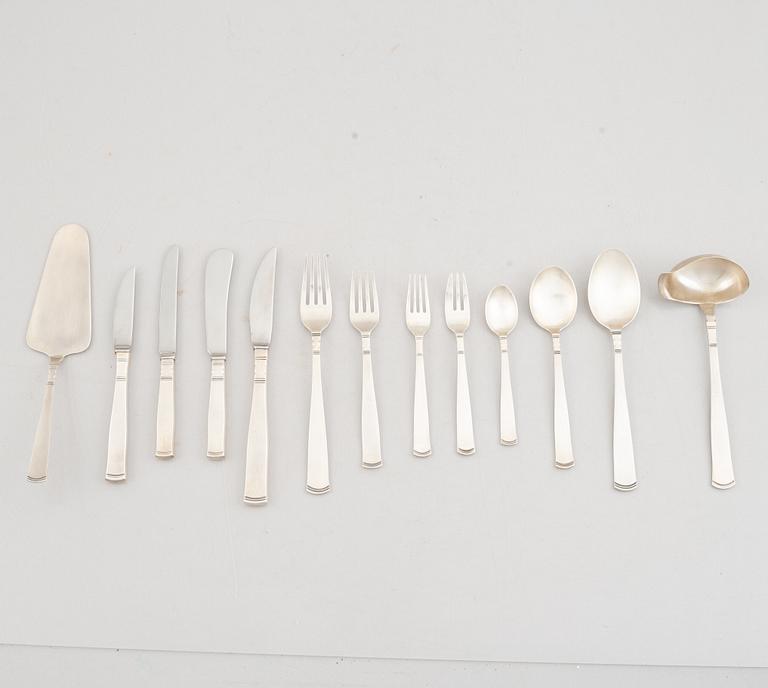 A Swedish Silver Cutlery, Jacob Ängman, 'Rosenholm', GAB, some Eskilstuna 1990 (92 pieces).