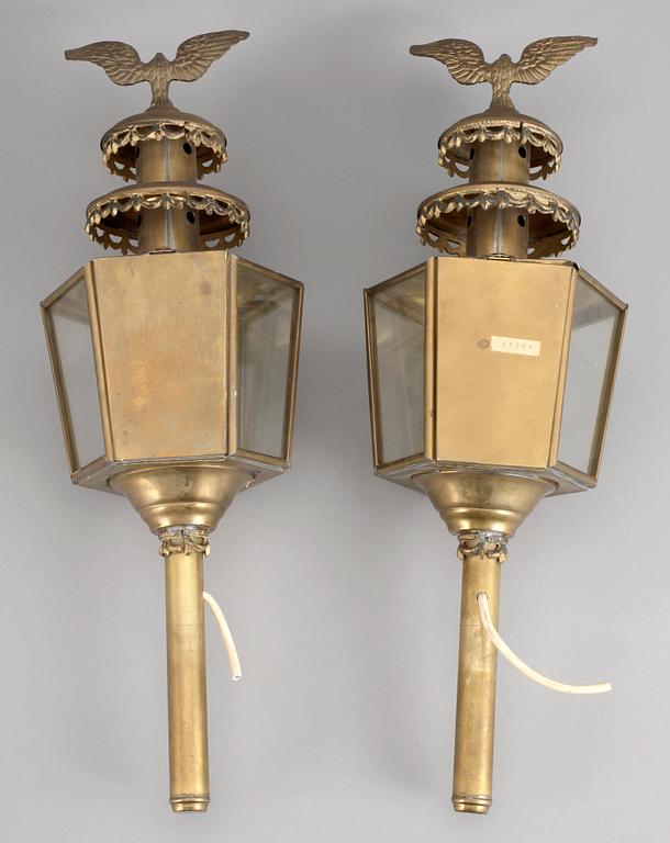 VAGNSLYKTOR, ett par, mässing, empirstil, 1900-talets första hälft.