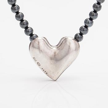 Georg Jensen, A pearl collier with a pendant made of hematites and sterling silver. Denmark.