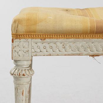 A carved Gustavian stool by J. Hammarström (master in Stockohlm 1794-1812).