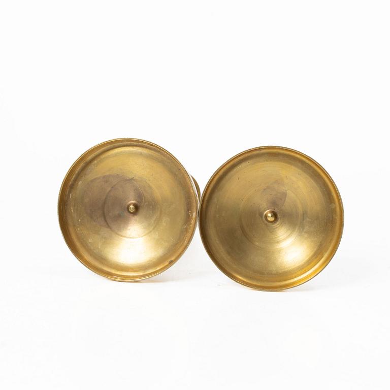 Candlesticks, a pair, Empire style, 20th century.