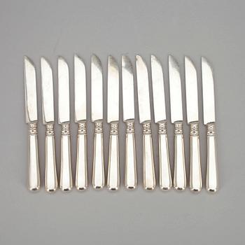 FRUKTKNIVAR, 12 st, silver, PJS, S:t Petersburg (1886-1908), Ryssland. Vikt 477 g.