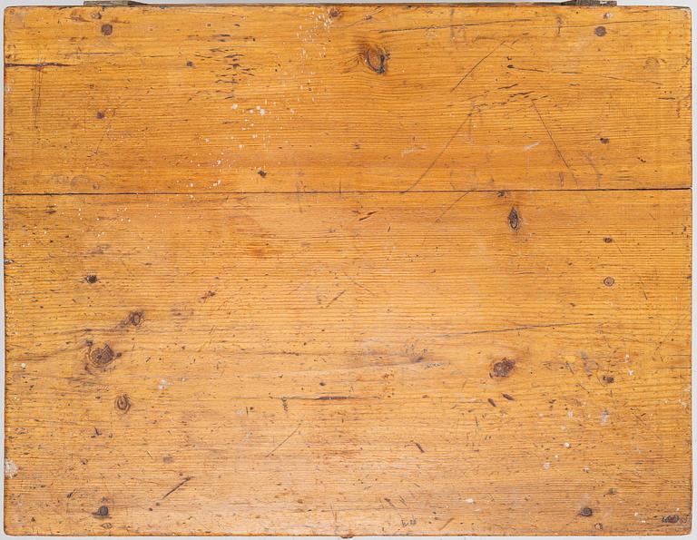 A Swedish folk art polychrome-painted table from Järvsö, Hälsingland, dated 1834.