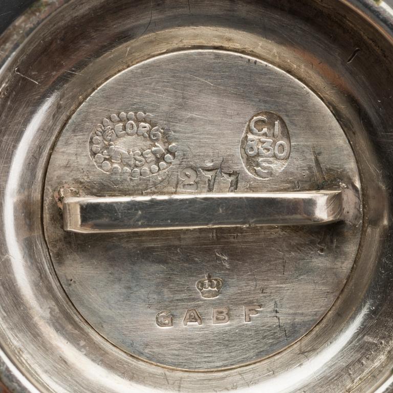 A Dani9sh 20th century 3 pcs sterling mark of G Jensen Copenhagen first half of the 20th century, total weight ca 347 gr.