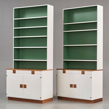 Josef Frank, two sections of bookshelves, Svenskt Tenn, model 2225, post 1985.