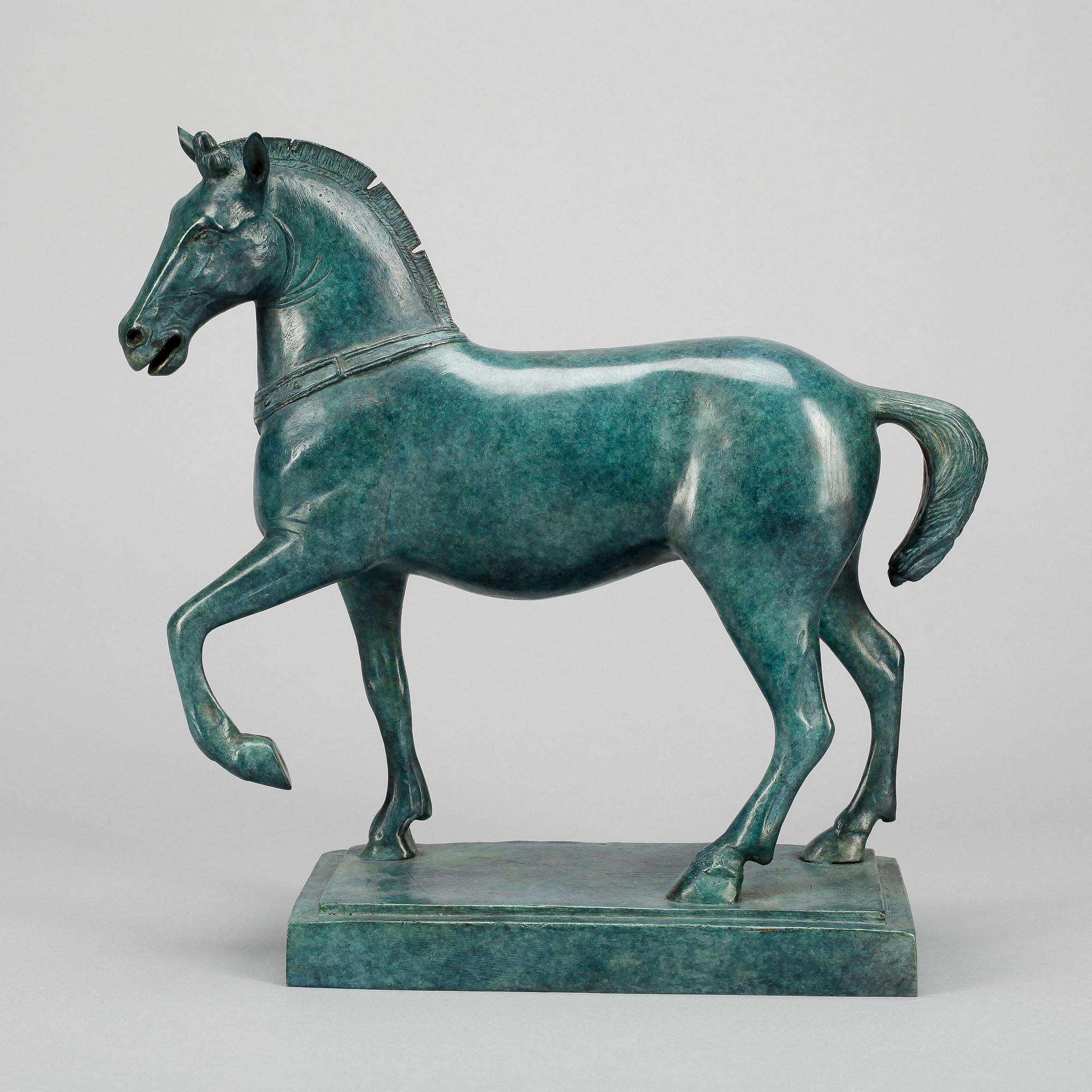 SKULPTUR, grönpatinerad brons, 1900-tal.
