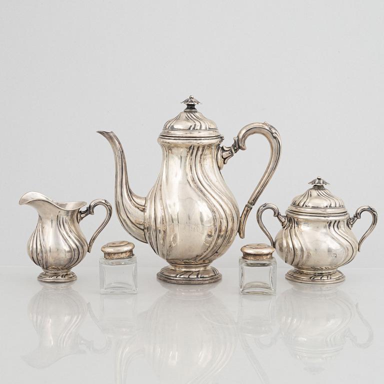 A three-piece silver coffee service, Rococo style, 1927.
